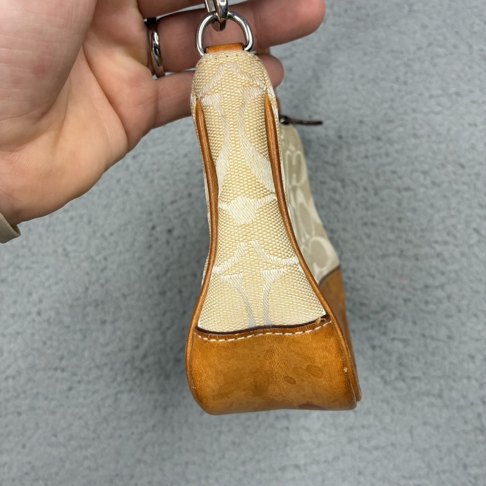 Vintage Coach 6094 Signature Demi Mini Bag Beige Brown Canvas Leather Purse - Picture 5 of 15